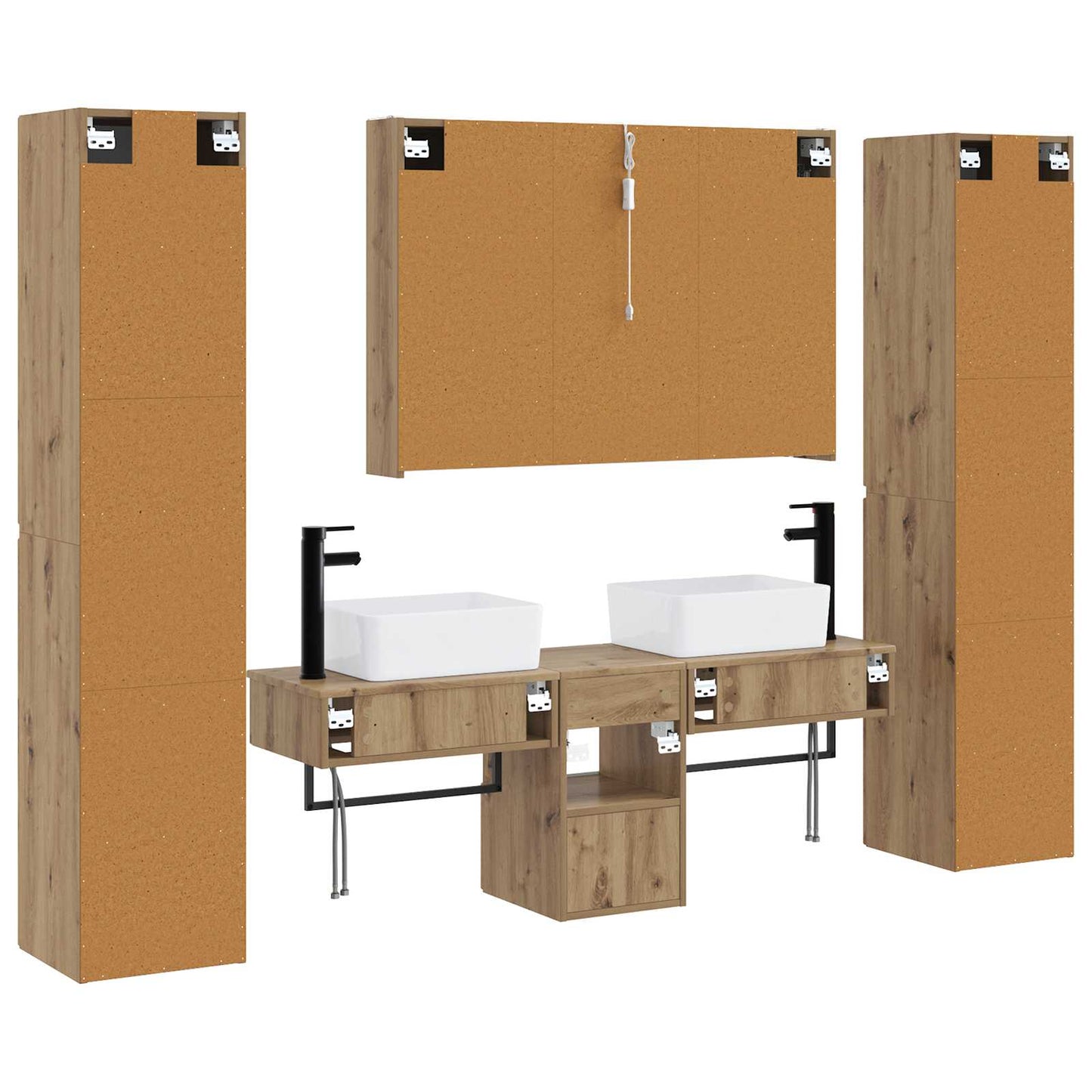 Bathroom Furniture Set 6 pcs Artisan Oak
