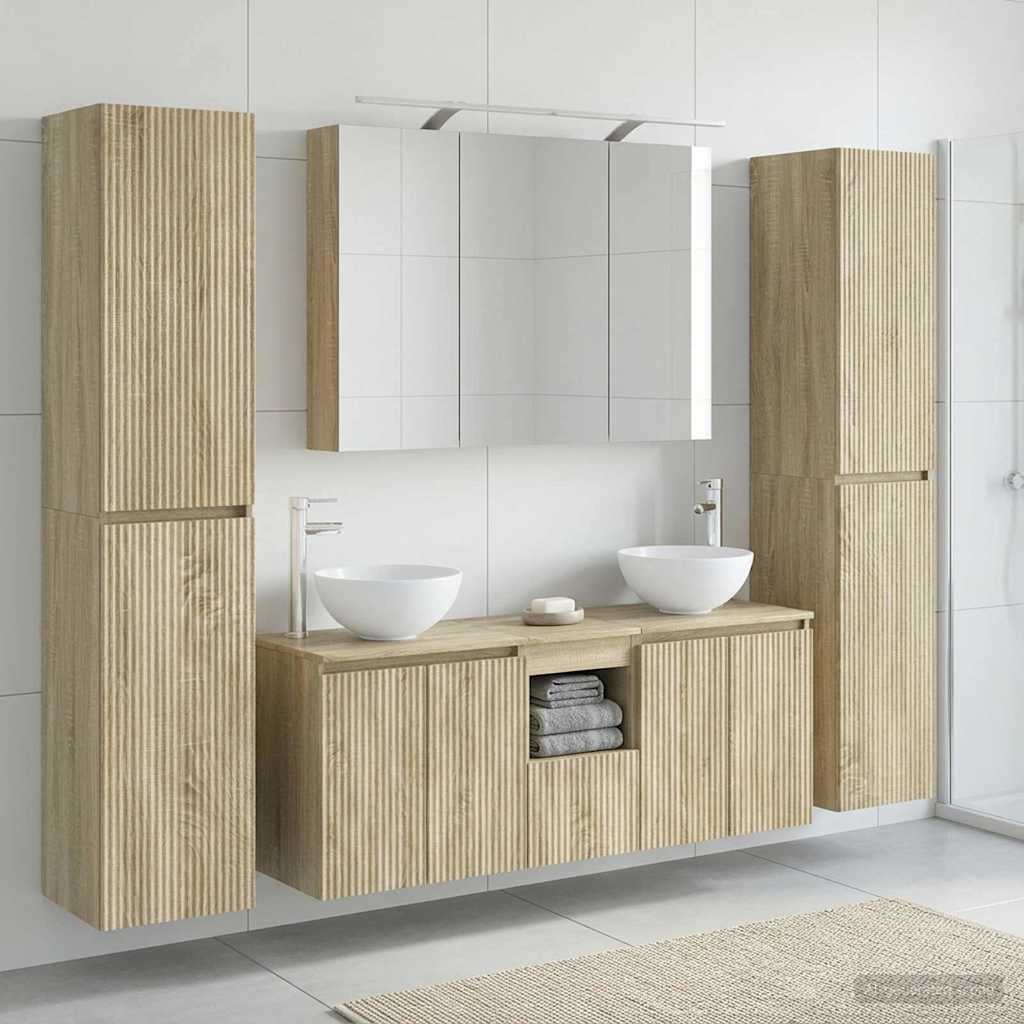 Bathroom Furniture Set 6 pcs Sonoma Oak