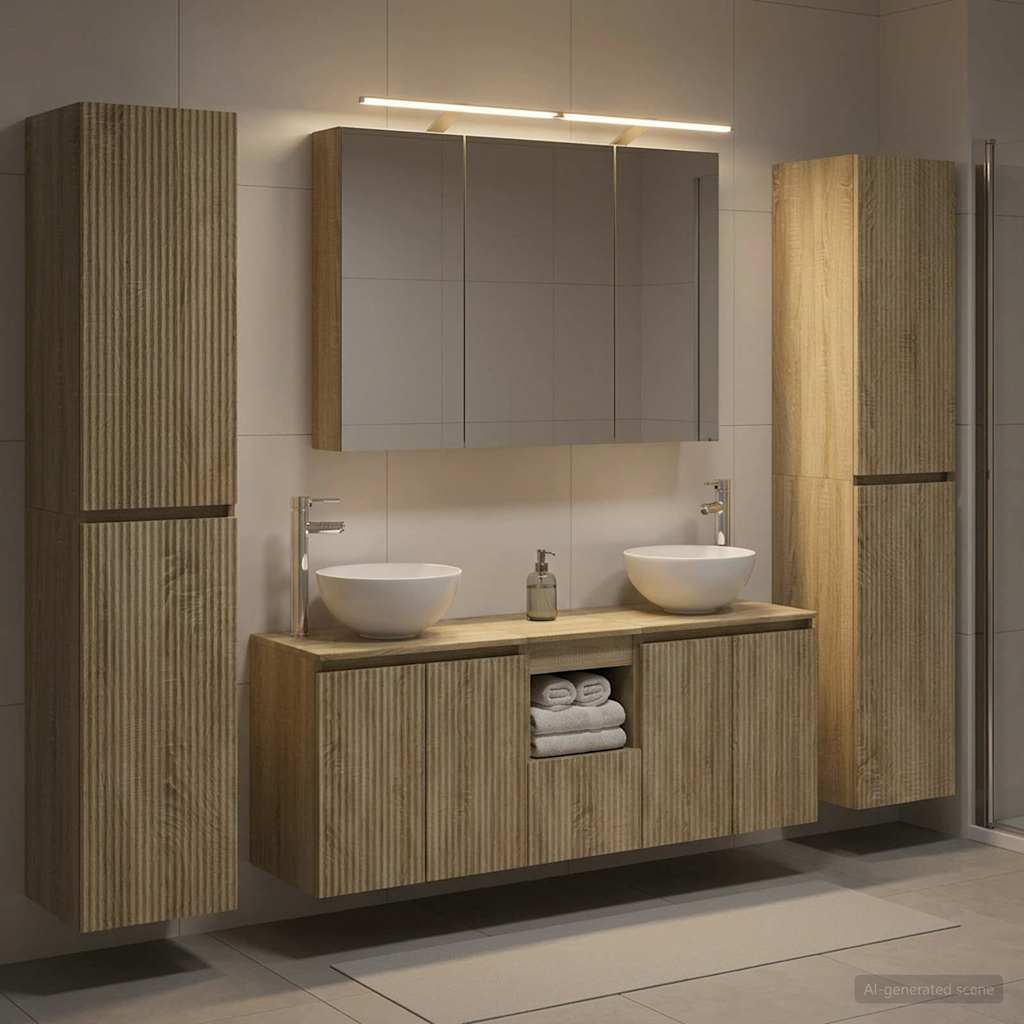 Bathroom Furniture Set 6 pcs Sonoma Oak