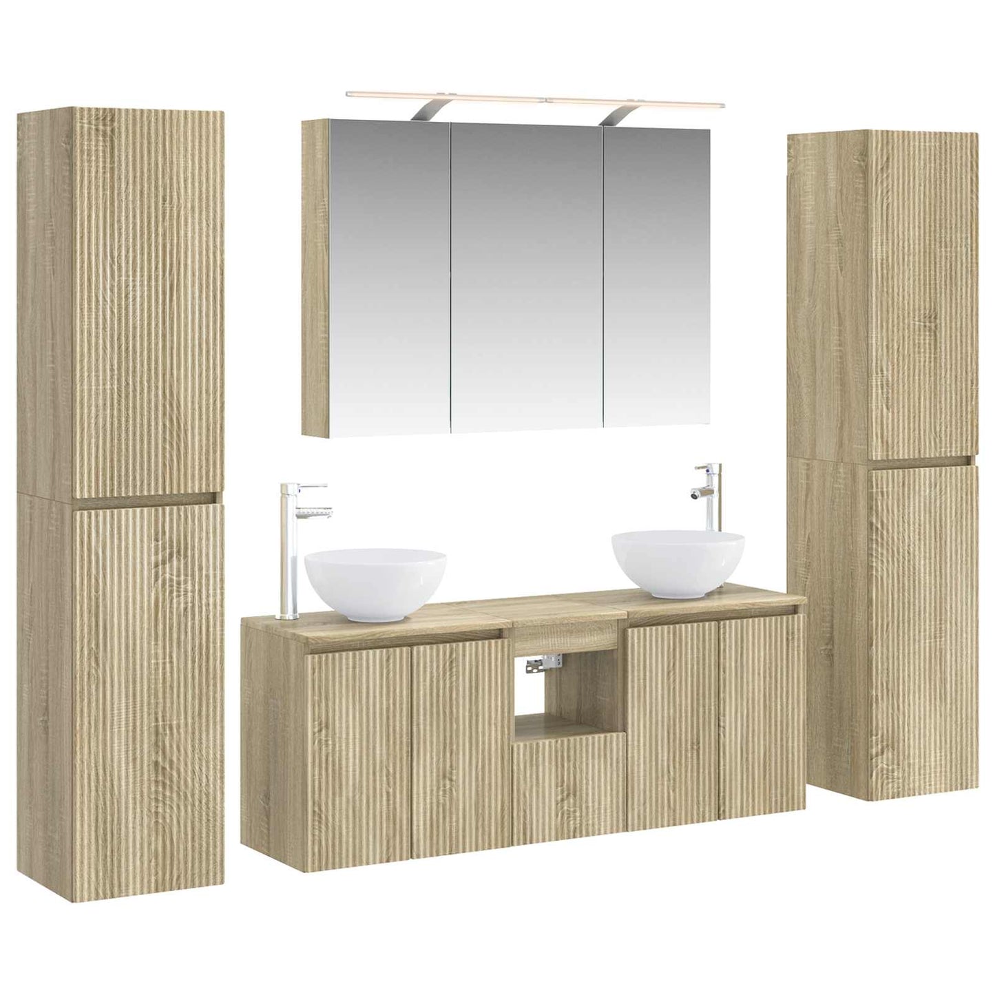 Bathroom Furniture Set 6 pcs Sonoma Oak