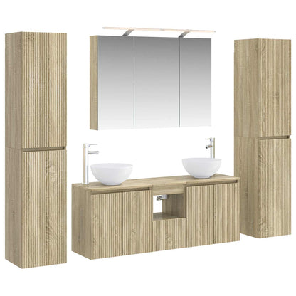Bathroom Furniture Set 6 pcs Sonoma Oak