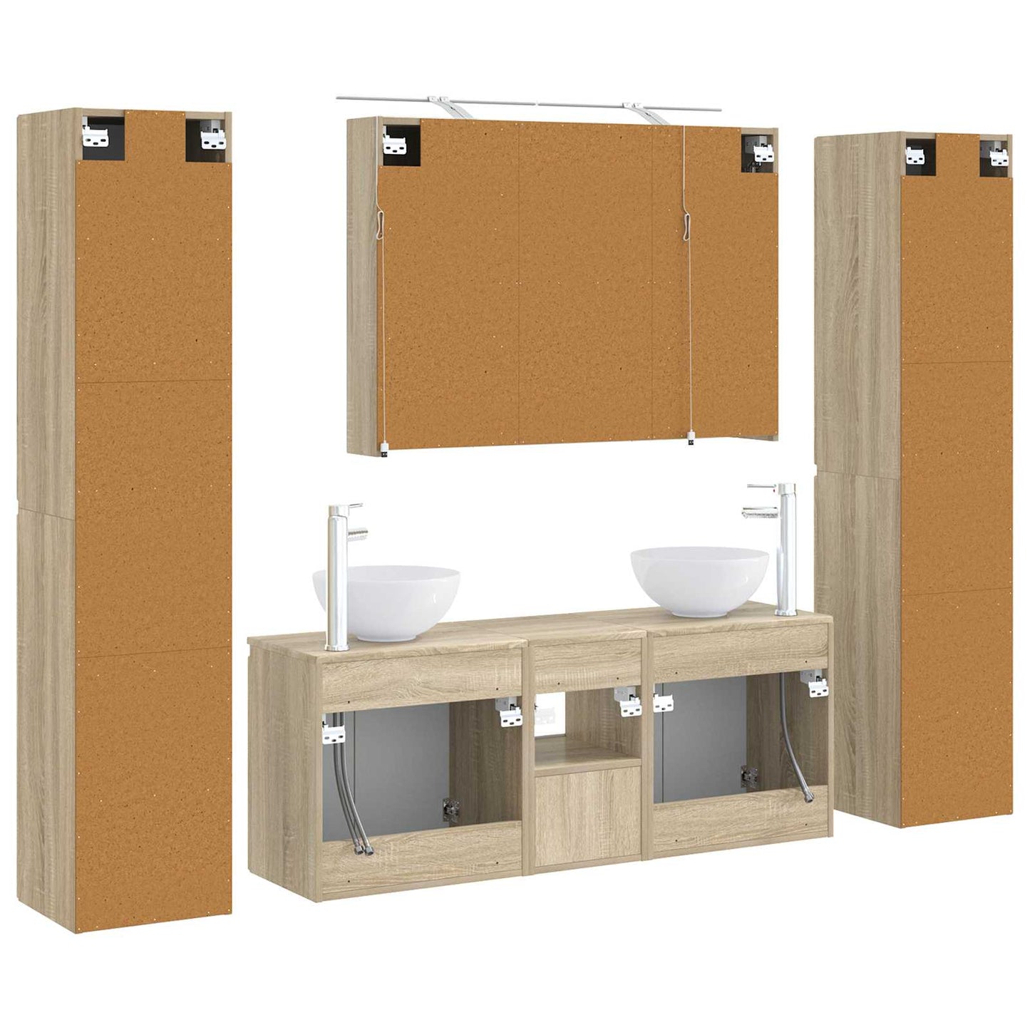 Bathroom Furniture Set 6 pcs Sonoma Oak