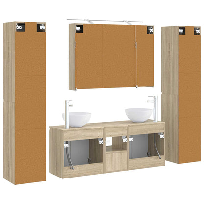Bathroom Furniture Set 6 pcs Sonoma Oak