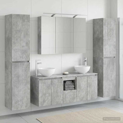 Bathroom Furniture Set 6 pcs Concrete Grey