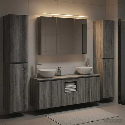Bathroom Furniture Set 6 pcs Grey Sonoma