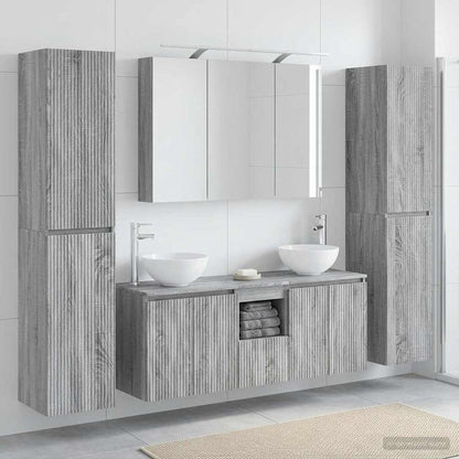 Bathroom Furniture Set 6 pcs Grey Sonoma