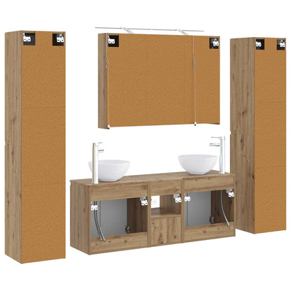 Bathroom Furniture Set 6 pcs Artisan Oak