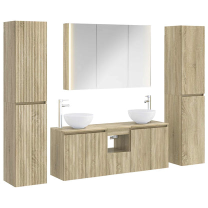 Bathroom Furniture Set 6 pcs Sonoma Oak