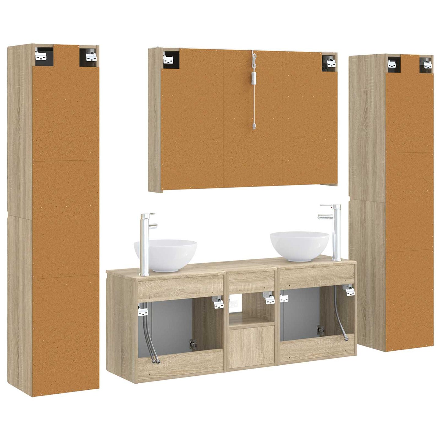 Bathroom Furniture Set 6 pcs Sonoma Oak