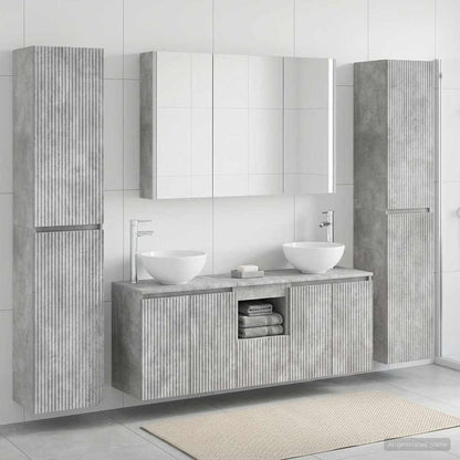 Bathroom Furniture Set 6 pcs Concrete Grey