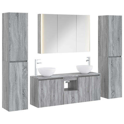Bathroom Furniture Set 6 pcs Grey Sonoma