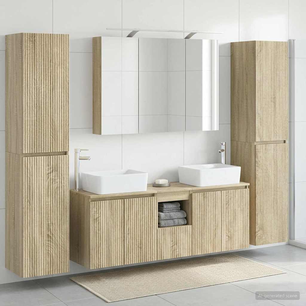 Bathroom Furniture Set 6 pcs Sonoma Oak