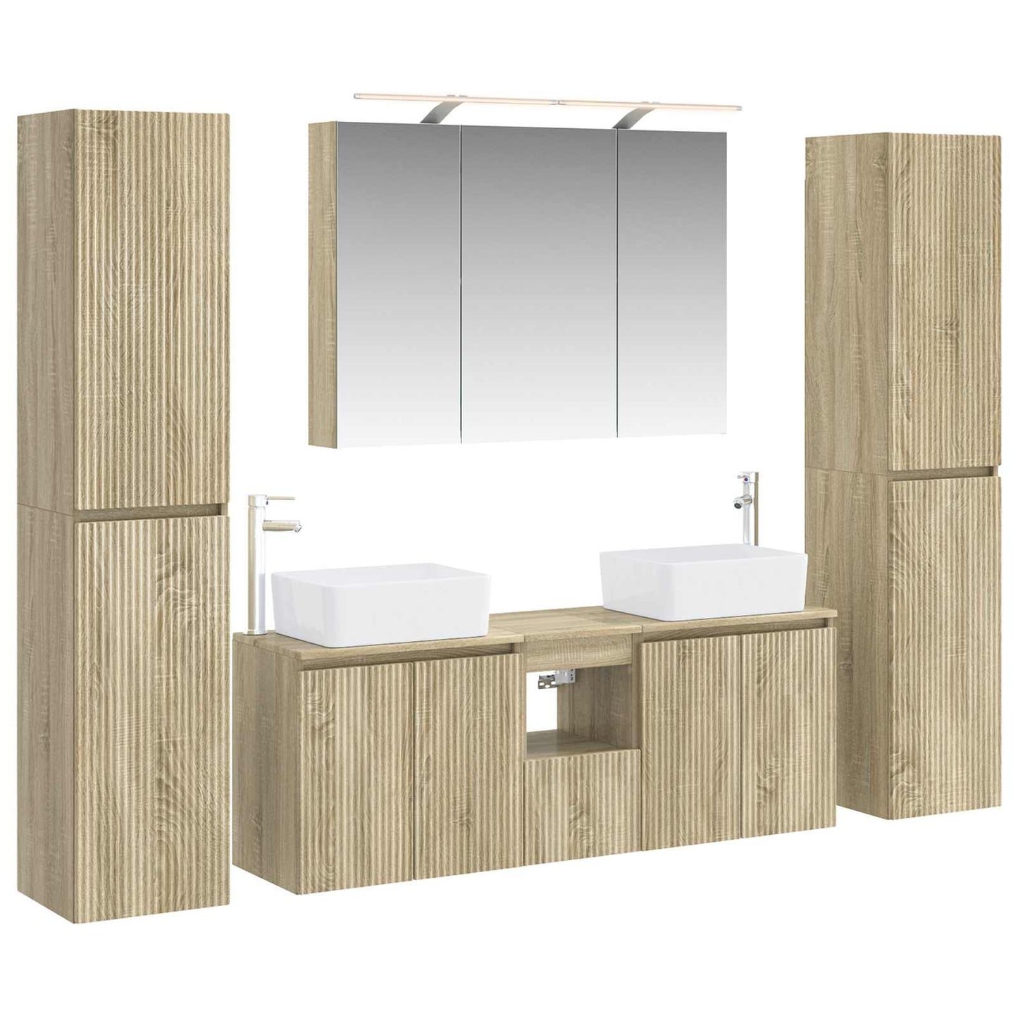 Bathroom Furniture Set 6 pcs Sonoma Oak