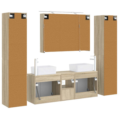 Bathroom Furniture Set 6 pcs Sonoma Oak