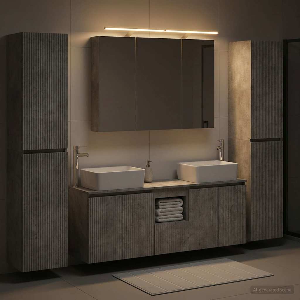 Bathroom Furniture Set 6 pcs Concrete Grey
