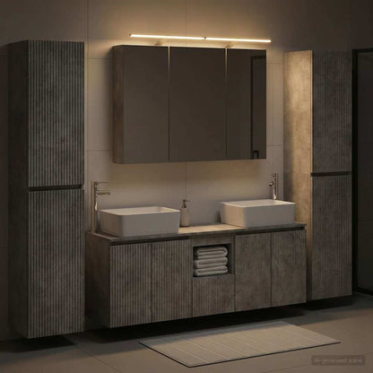 Bathroom Furniture Set 6 pcs Concrete Grey