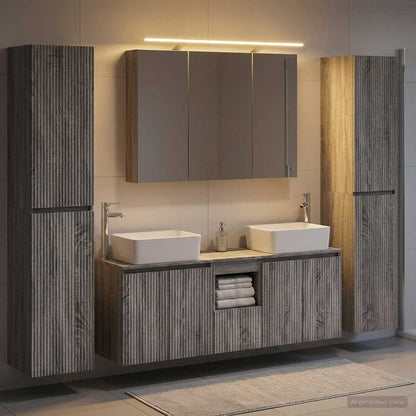 Bathroom Furniture Set 6 pcs Grey Sonoma