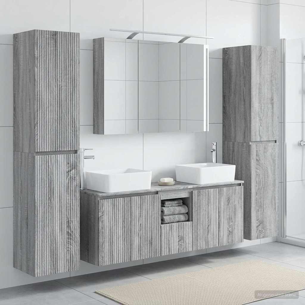 Bathroom Furniture Set 6 pcs Grey Sonoma