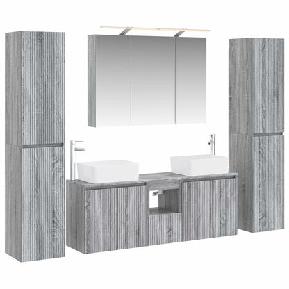 Bathroom Furniture Set 6 pcs Grey Sonoma