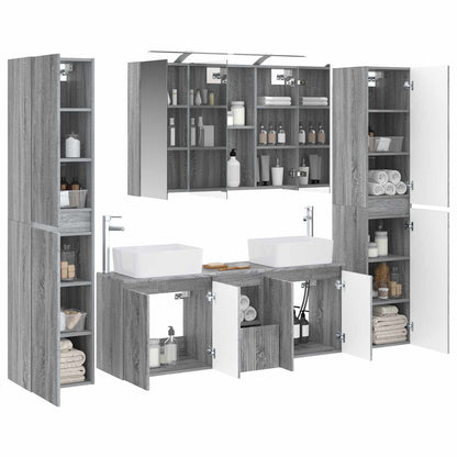Bathroom Furniture Set 6 pcs Grey Sonoma