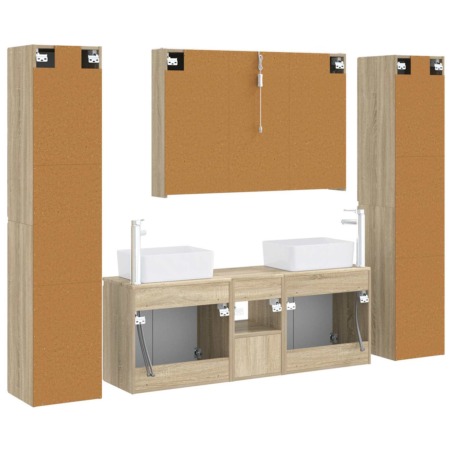 Bathroom Furniture Set 6 pcs Sonoma Oak