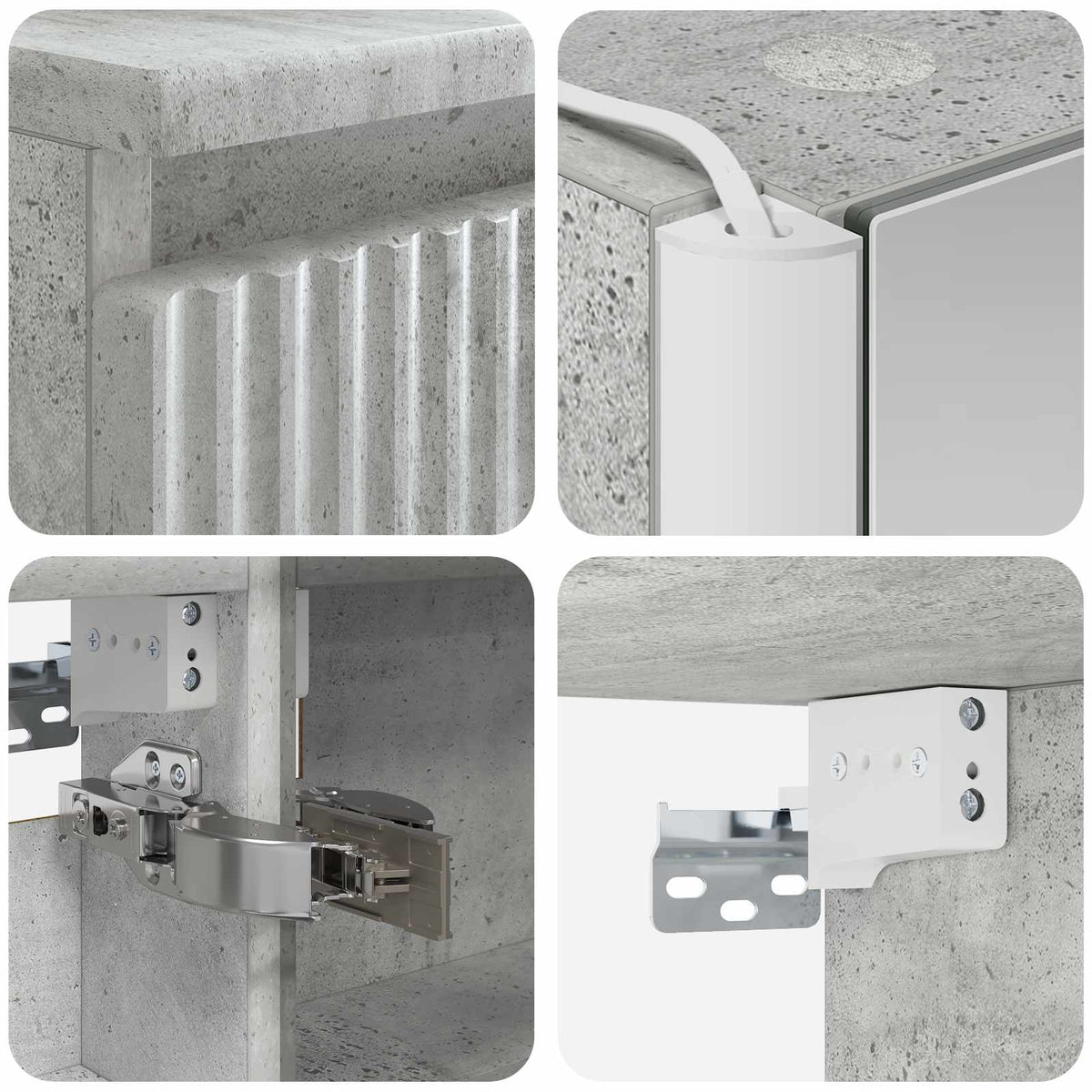 Bathroom Furniture Set 6 pcs Concrete Grey