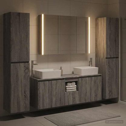 Bathroom Furniture Set 6 pcs Grey Sonoma