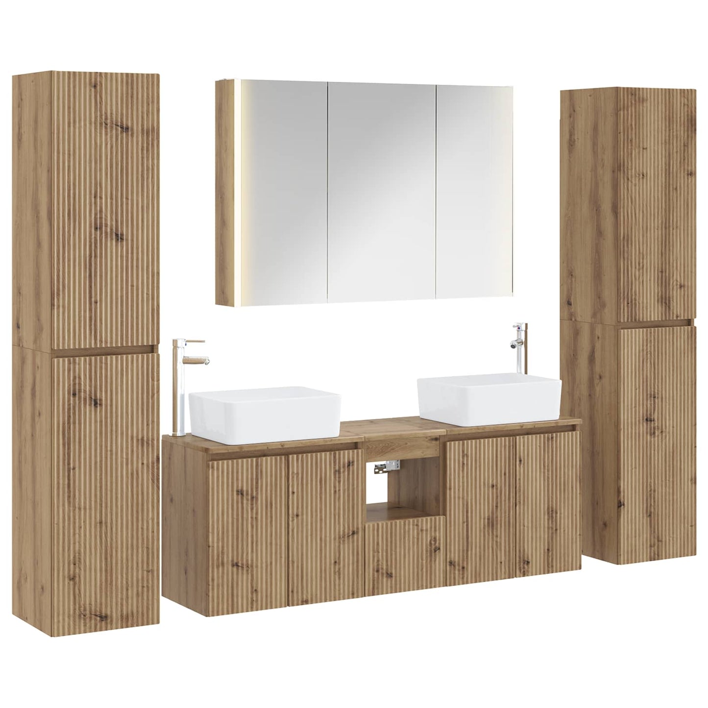 Bathroom Furniture Set 6 pcs Artisan Oak