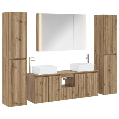 Bathroom Furniture Set 6 pcs Artisan Oak