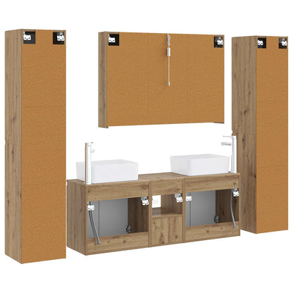 Bathroom Furniture Set 6 pcs Artisan Oak