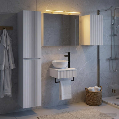 Bathroom Furniture Set 5 pcs White Engineered Wood and Glass