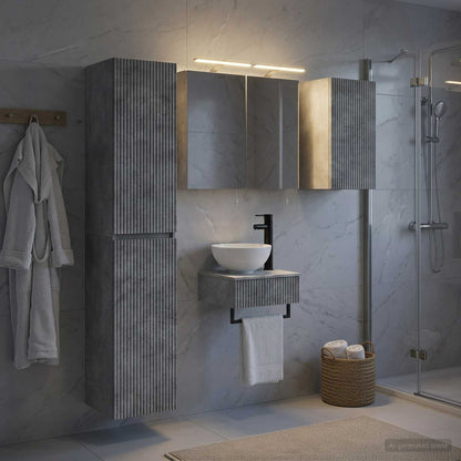 Bathroom Furniture Set 5 pcs Concrete Grey