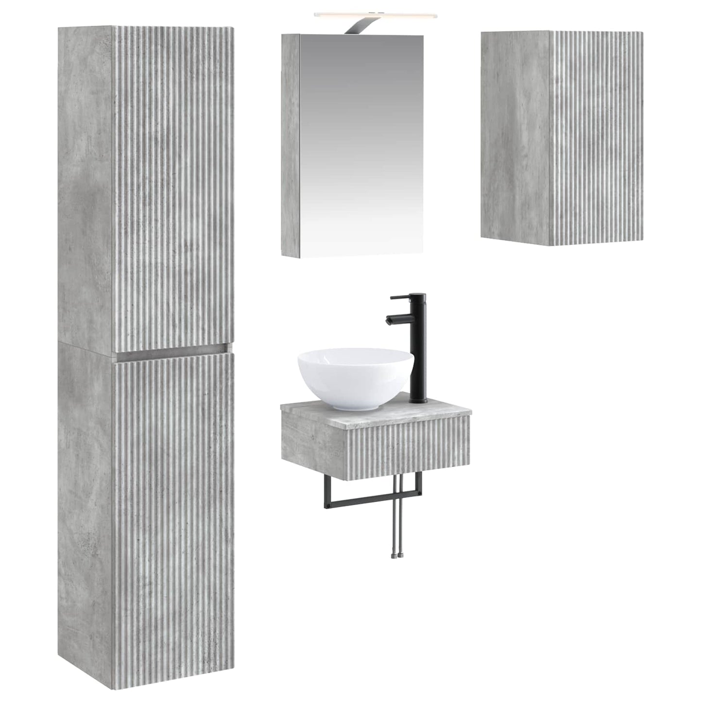 Bathroom Furniture Set 5 pcs Concrete Grey