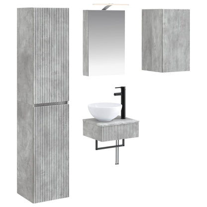 Bathroom Furniture Set 5 pcs Concrete Grey