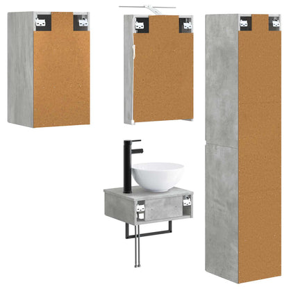 Bathroom Furniture Set 5 pcs Concrete Grey