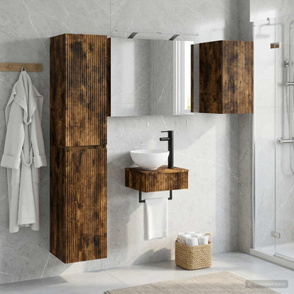 Bathroom Furniture Set 5 pcs Smoked Oak