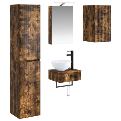 Bathroom Furniture Set 5 pcs Smoked Oak