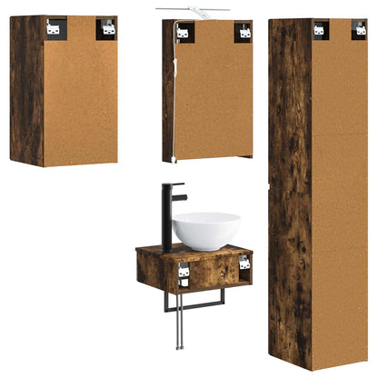 Bathroom Furniture Set 5 pcs Smoked Oak