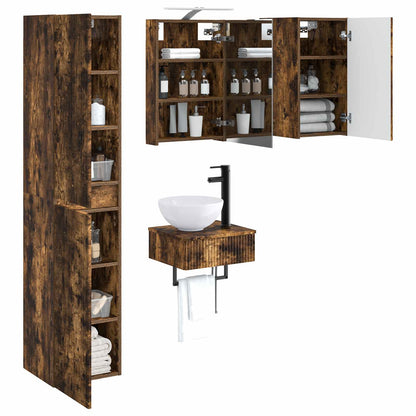 Bathroom Furniture Set 5 pcs Smoked Oak