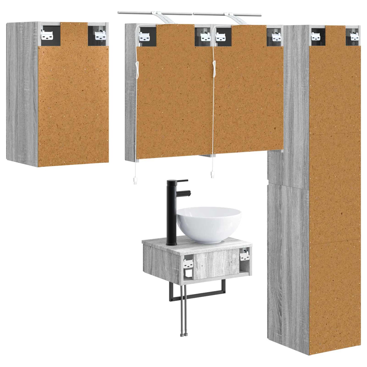 Bathroom Furniture Set 5 pcs Grey Sonoma