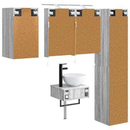 Bathroom Furniture Set 5 pcs Grey Sonoma