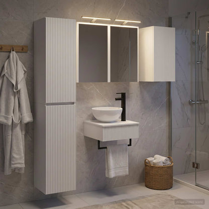 Bathroom Furniture Set 5 pcs White Engineered Wood and Glass