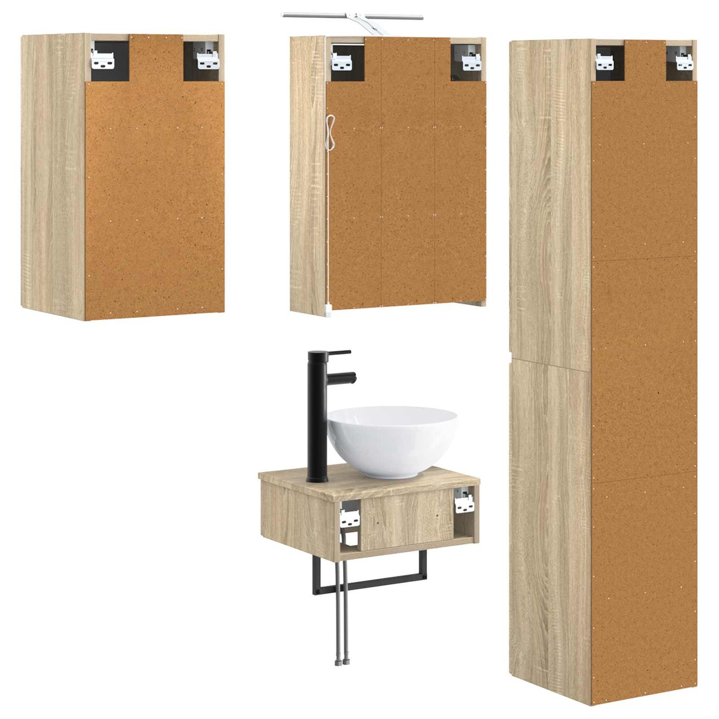 Bathroom Furniture Set 5 pcs Sonoma Oak