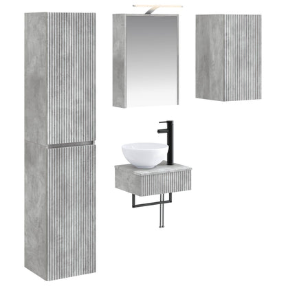 Bathroom Furniture Set 5 pcs Concrete Grey