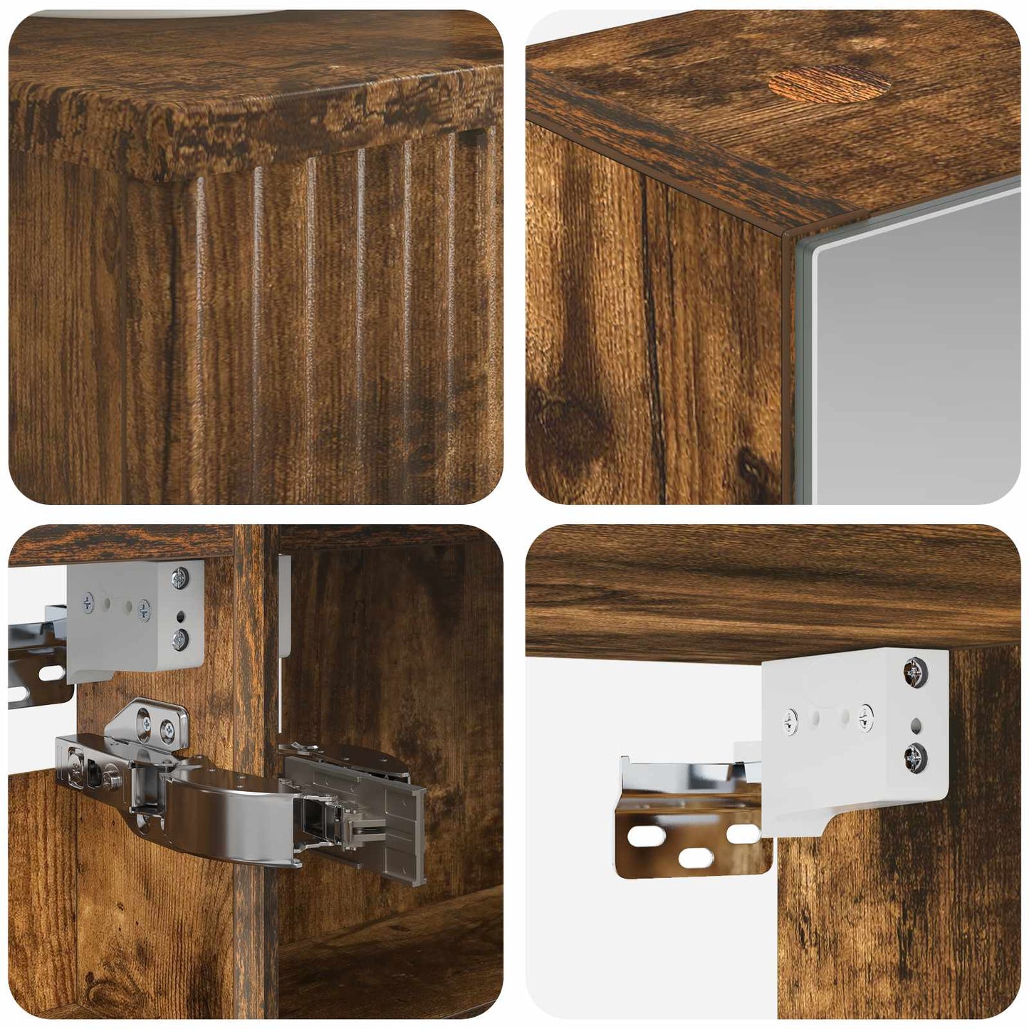 Bathroom Furniture Set 5 pcs Smoked Oak
