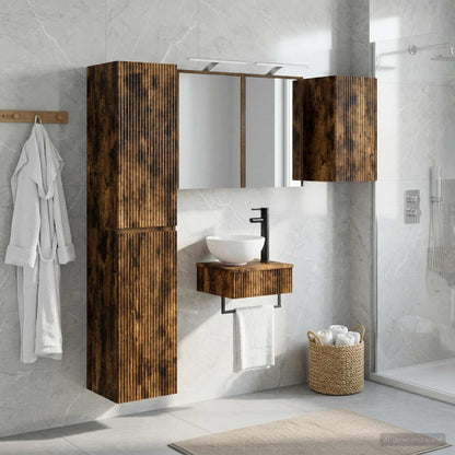 Bathroom Furniture Set 5 pcs Smoked Oak