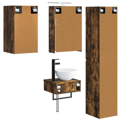 Bathroom Furniture Set 5 pcs Smoked Oak