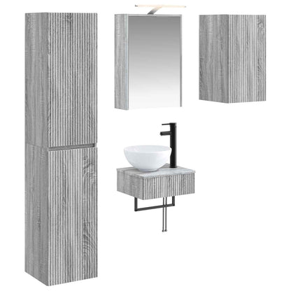 Bathroom Furniture Set 5 pcs Grey Sonoma
