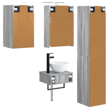 Bathroom Furniture Set 5 pcs Grey Sonoma