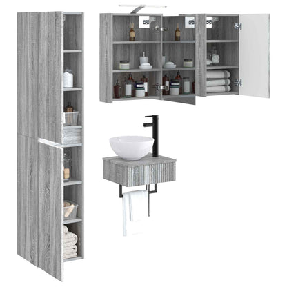Bathroom Furniture Set 5 pcs Grey Sonoma